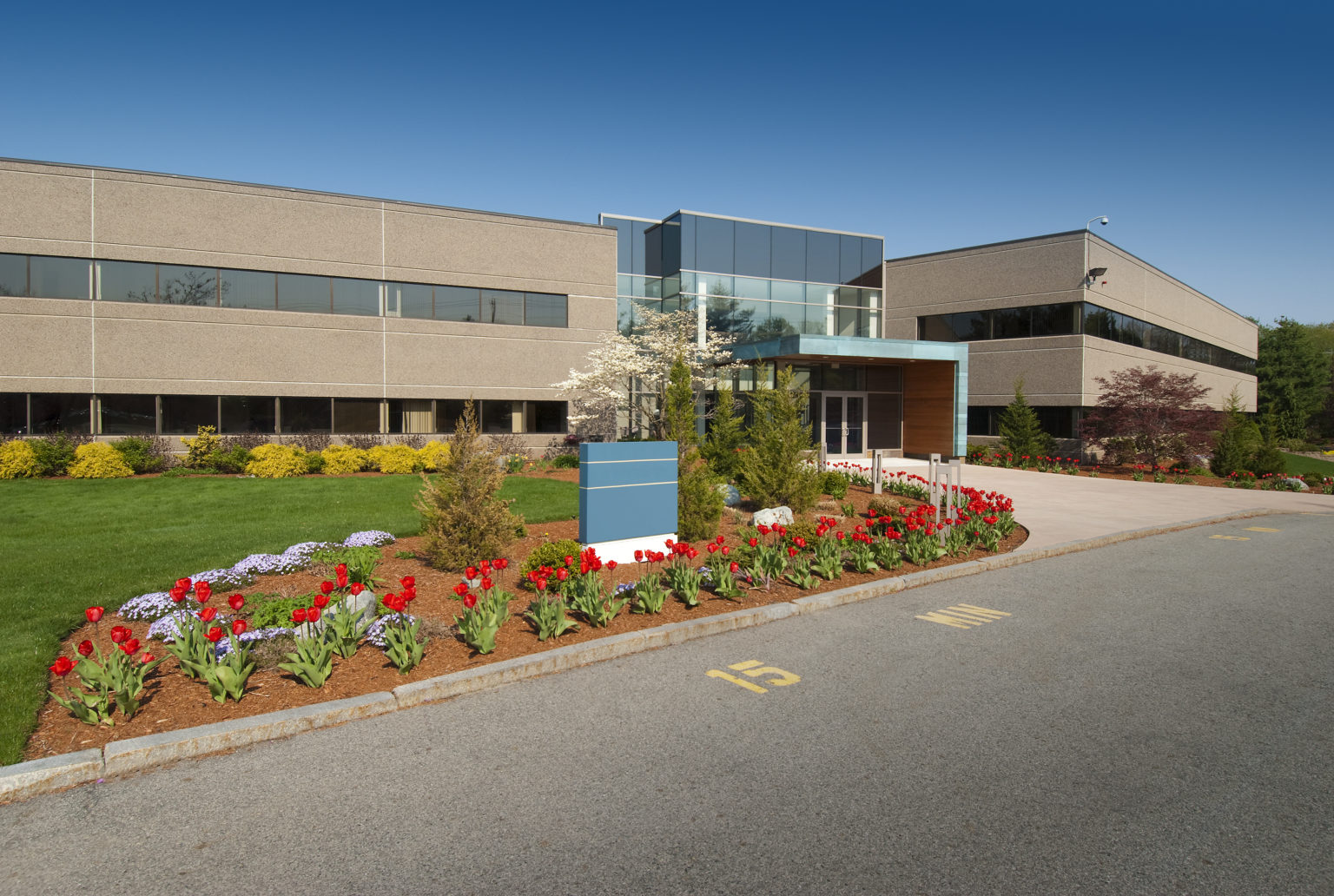 Modern commercial building located in industrial park